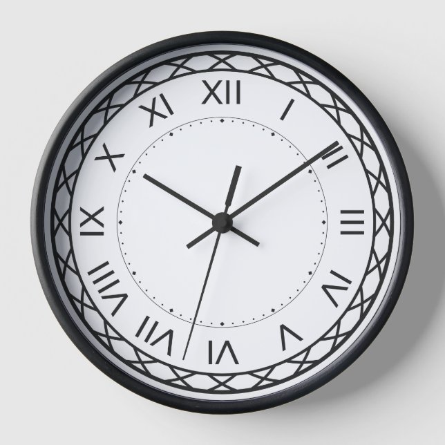 Elegant Roman Numeral Wall Clock ⏳ Classic Black (Front)