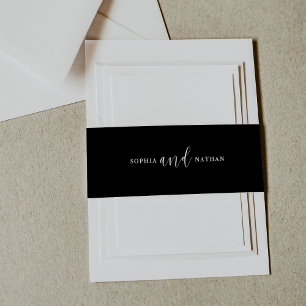 Elegant Romance Black Invitation Belly Band