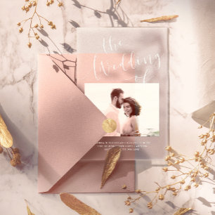 Elegant Romance Minimalist Photo Wedding Acrylic Invitations