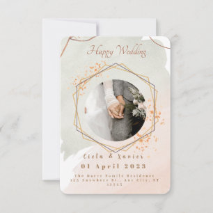 Elegant Romance   Minimalist Two Photo Wedding  Invitation