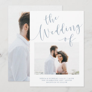 Elegant Romance Minimalist Two Photo Wedding Invitation