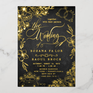 Elegant Romance   Rose Gold Foil  Wedding
