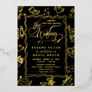 Elegant Romance   Rose Gold Foil  Wedding