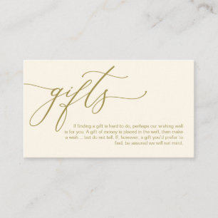 Elegant Romantic, A note on gifts, Money Cash Enclosure Card