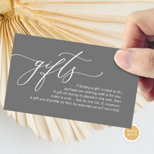 Elegant Romantic, A note on gifts, Money Cash Enclosure Card