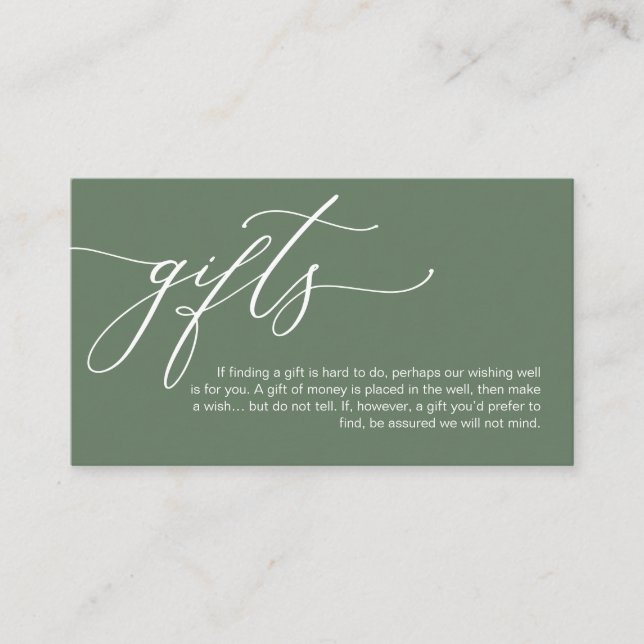Elegant Romantic, A note on gifts, Money Cash Enclosure Card (Front)