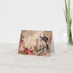 Elegant Romantic Abstract Art Blank Note Card