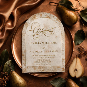 Elegant Romantic Amber Ivory Wedding Acrylic Invitations