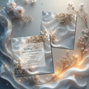 Elegant romantic babys breath floral wedding invitation