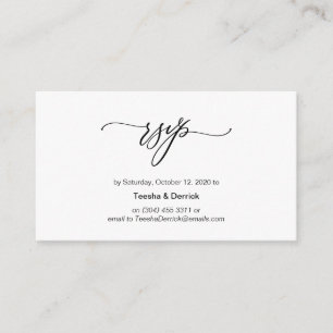 Elegant Romantic, Black Font, Wedding RSVP Enclosure Card