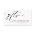 Elegant Romantic, Black script, A note on gifts