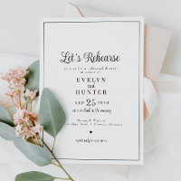 Elegant Romantic Black & White Rehearsal Dinner