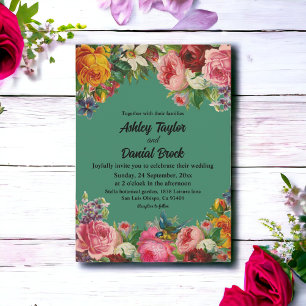 Elegant Romantic Blossoms Floral Frame Wedding Invitation