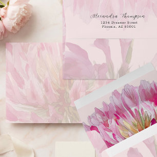 Elegant Romantic Blush Pink Floral Bridal Shower Envelope