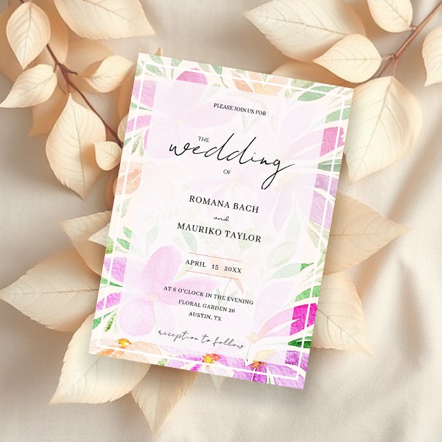 Elegant Romantic Bohemiac Chic Watercolor Floral Invitation (Creator Uploaded)