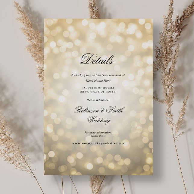 Elegant Romantic Bokeh Lights Wedding Details Enclosure Card (Elegant Romantic Bokeh Lights Wedding Details Enclosure Card)