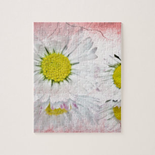 Elegant Romantic Bridal Shower Daisies Wedding Jigsaw Puzzle