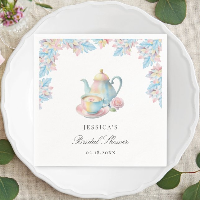 Elegant Romantic Bridal Tea Party Bridal Shower Napkin (Creator Uploaded)