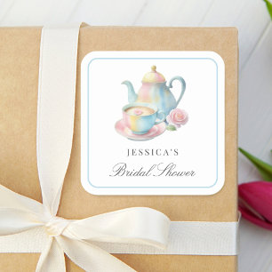Elegant Romantic Bridal Tea Party Bridal Shower Square Sticker