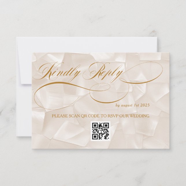 Elegant Romantic Calligraphy Wedding RSVP Card (Front)