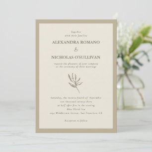 Elegant Romantic Champagne Palette Wedding  Invitation