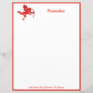 Elegant Romantic Cherub Cupid Valentine Red