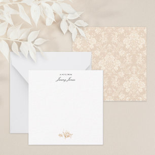 Elegant Romantic Chic Floral Damask-Cream Card