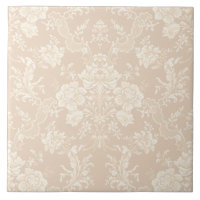 Elegant Romantic Chic Floral Damask-Cream