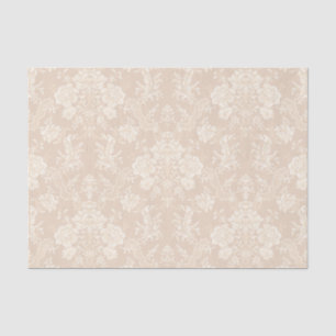 Elegant Romantic Chic Floral Damask-Cream Tissue Paper