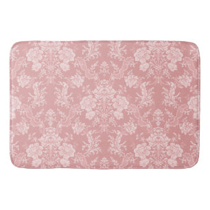 Elegant Romantic Chic Floral Damask-Pastel Pink Bath Mat