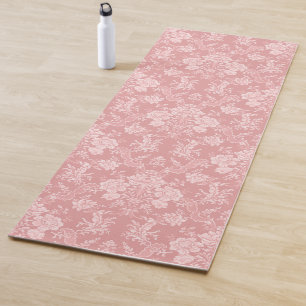 Elegant Romantic Chic Floral Damask-Pastel Pink Yoga Mat