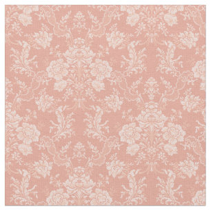 Elegant Romantic Chic Floral Damask-Peach Fabric