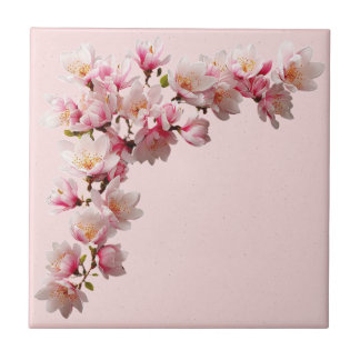 Elegant Romantic Chic Floral Damask- Pink Tile