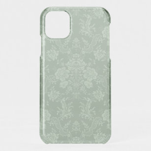 Elegant Romantic Chic Floral Damask-Sage Green iPhone 11 Case