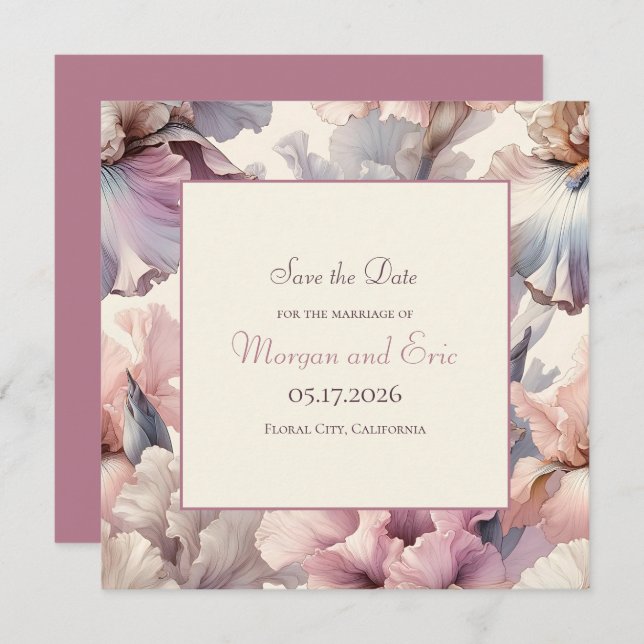 Elegant Romantic Classic Chic Floral Blush Wedding Save The Date (Front/Back)