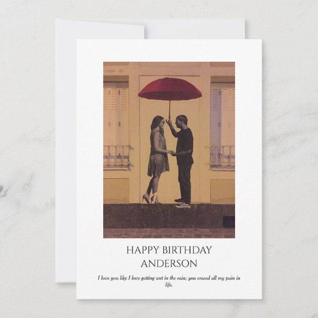 Elegant Romantic Couple Birthday Photo Greeting Card (Front)