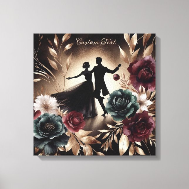 Elegant Romantic Dancing Couple Personalised Canvas Print (Front)