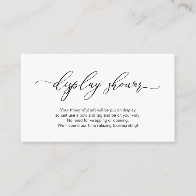 Elegant Romantic Design, Black, Display Shower Enclosure Card (Front)