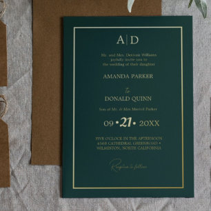 Elegant & Romantic Emerald Green Monogram Wedding