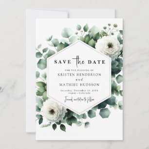Elegant Romantic Eucalyptus Digital Wedding Save The Date