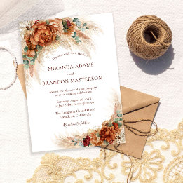 Elegant Romantic Floral Boho Wedding Invitation