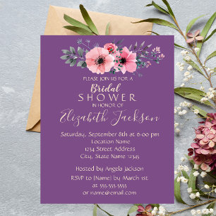 Elegant Romantic Floral Bridal Shower Invitation