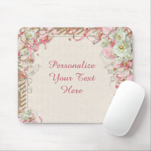 Elegant & Romantic Floral Garden Flower Canopy Mouse Pad