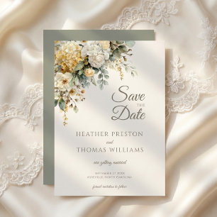 Elegant Romantic Floral Garden  Save The Date