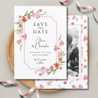 Elegant Romantic Floral Photo Save The Date