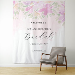 Elegant Romantic Floral Pink Tapestry