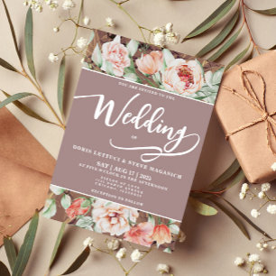 Elegant Romantic Floral Wedding  Invitation