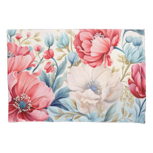Elegant Romantic Flower Botanical Garden Pillowcase
