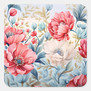 Elegant Romantic Flower Botanical Garden Square Sticker