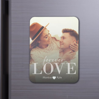 Elegant Romantic Forever Love Custom Photo Magnet